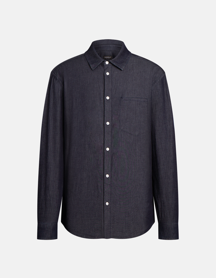 Regular-fit shirt in stretch denim