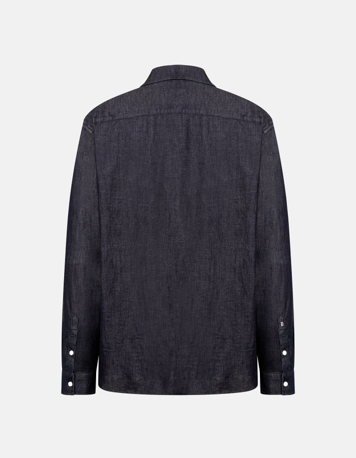Regular-fit shirt in stretch denim