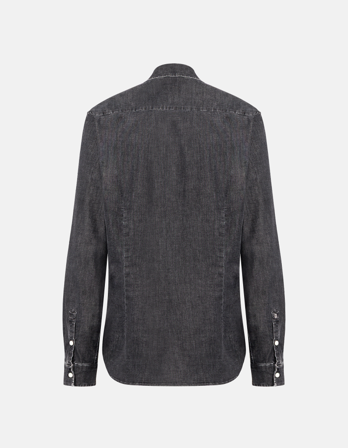 Slim-fit shirt in stretch denim