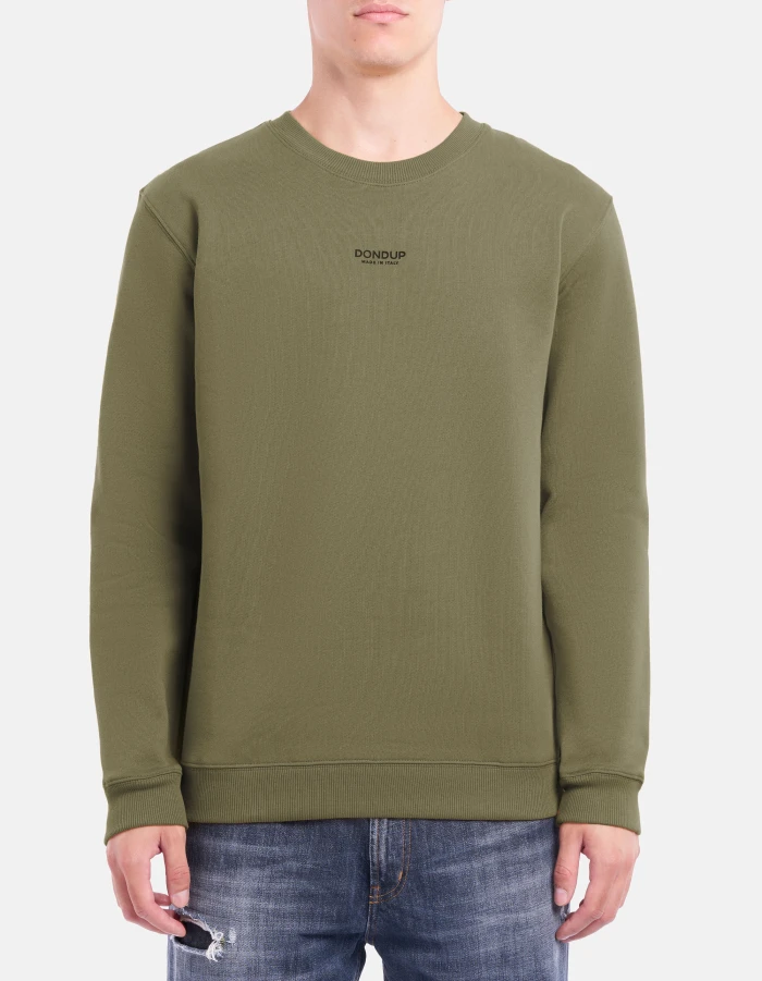 Regular-fit crew-neck cotton sweatshirt