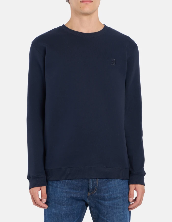 Regular-fit crew-neck cotton sweatshirt