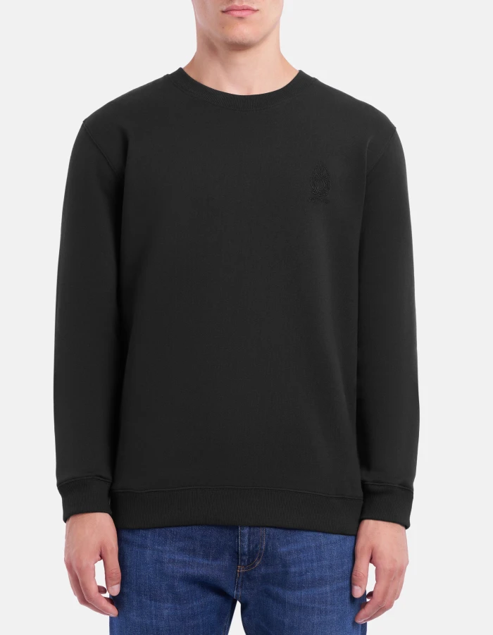 Regular-fit crew-neck cotton sweatshirt