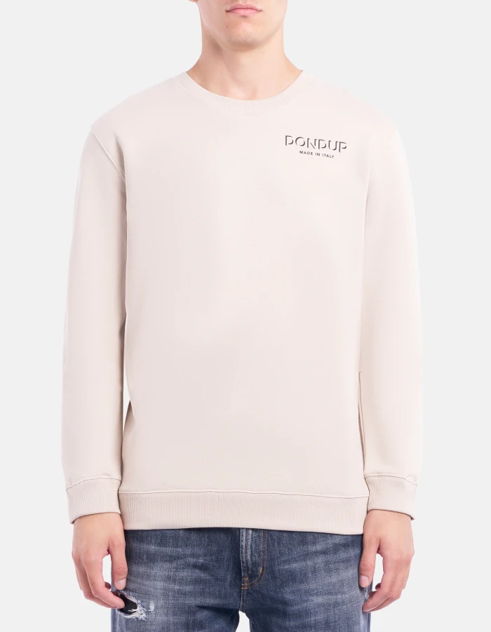 Regular-fit crew-neck cotton sweatshirt