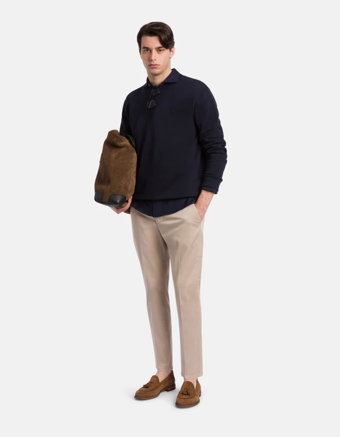 Regular-fit crew-neck cotton sweatshirt