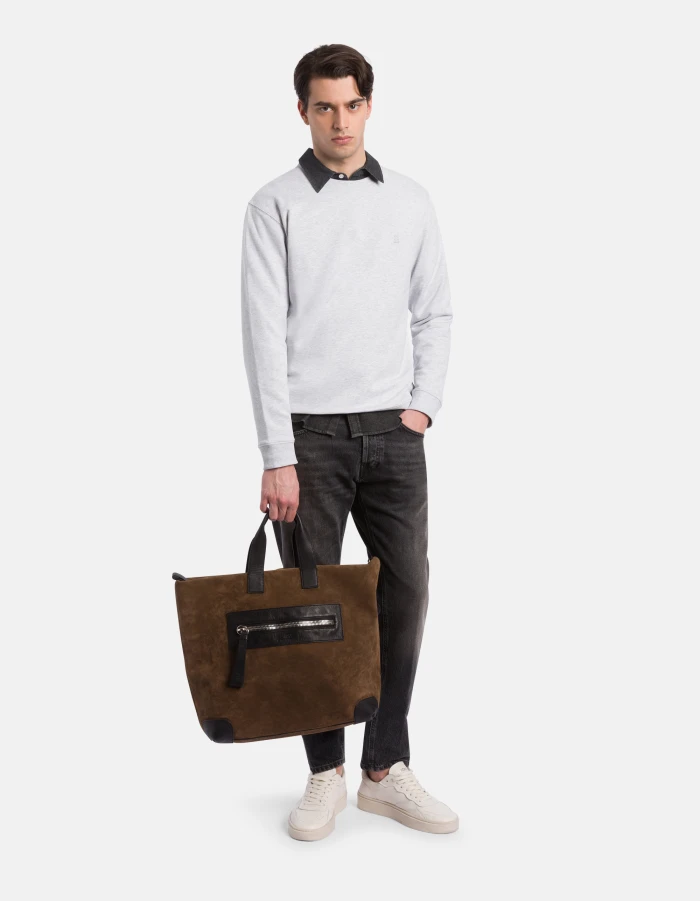 Regular-fit crew-neck cotton sweatshirt