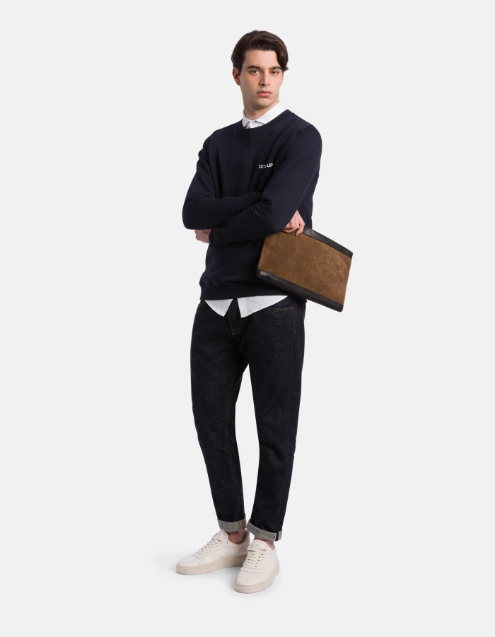 Regular-fit crew-neck cotton sweatshirt