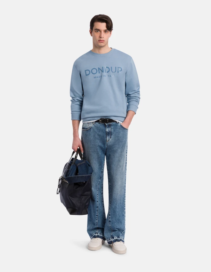 Regular-fit crew-neck cotton sweatshirt