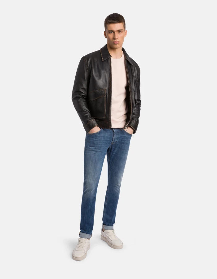 Regular-fit crew-neck cotton sweatshirt