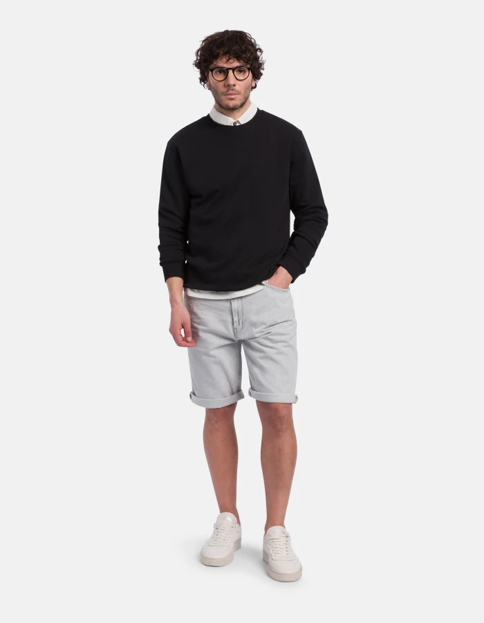 Regular-fit crew-neck cotton sweatshirt