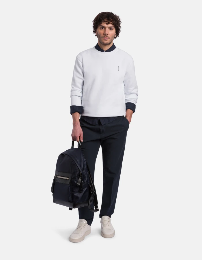 Regular-fit crew-neck cotton sweatshirt