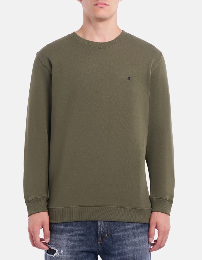 Regular-fit crew-neck cotton sweatshirt