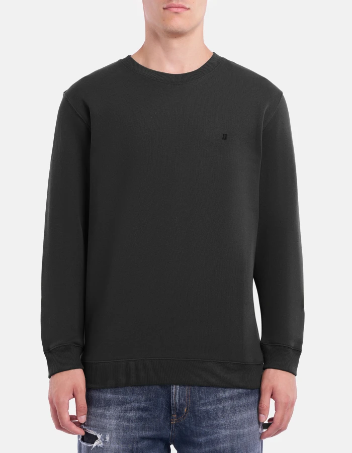 Regular-fit crew-neck cotton sweatshirt