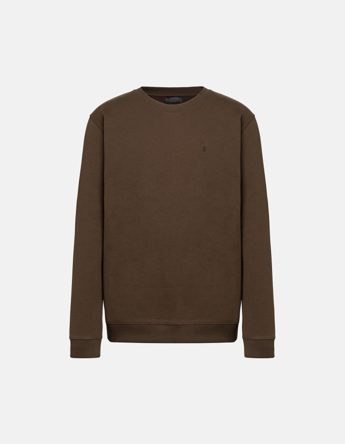 Regular-fit crew-neck cotton sweatshirt