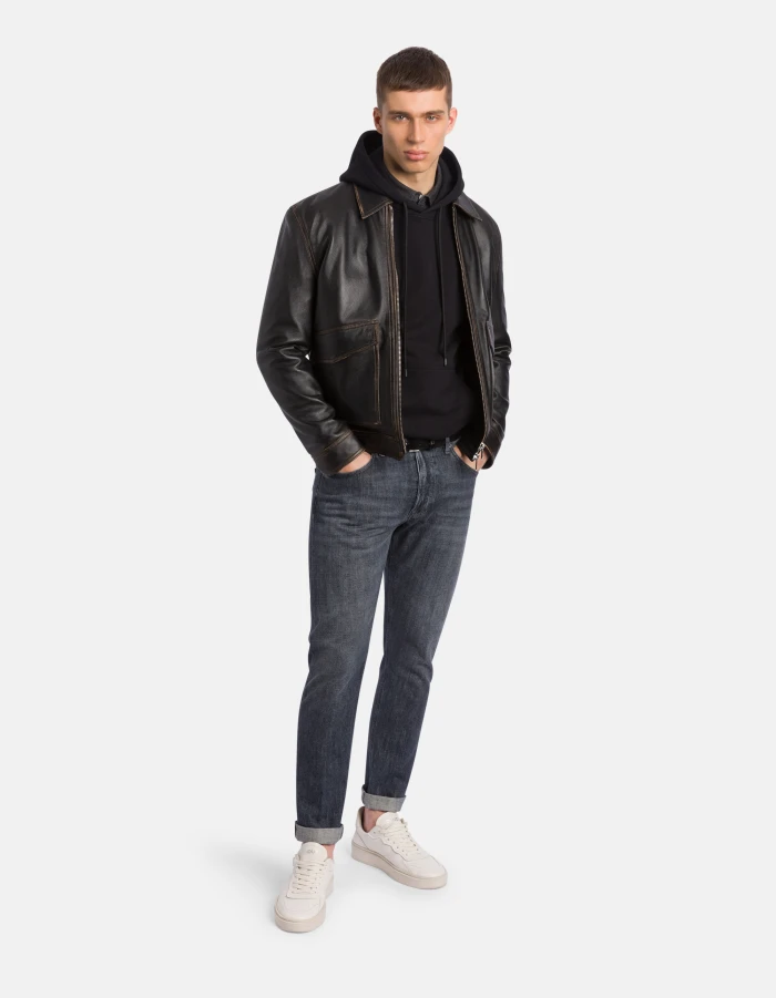 Regular-fit hooded sweatshirt in cotton