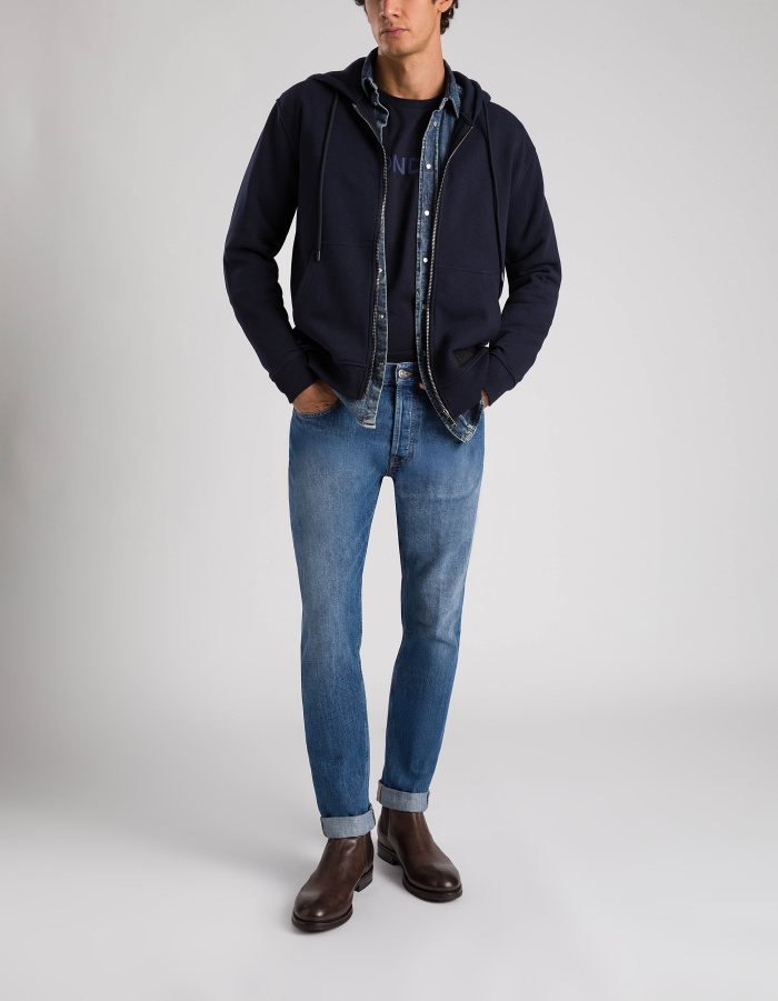 Regular-fit hooded sweatshirt in cotton