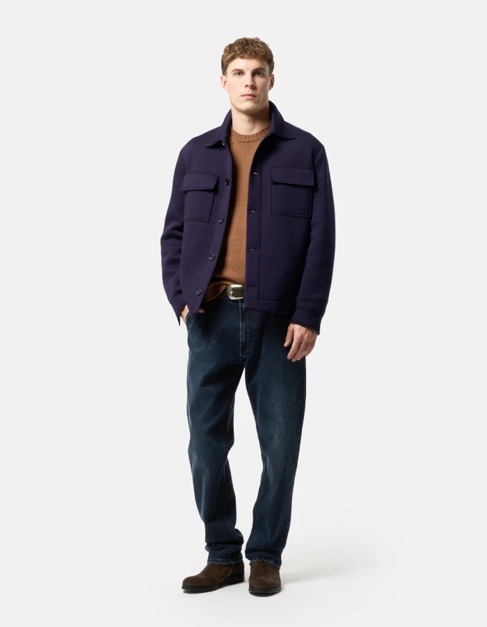 Regular-fit field jacket sweatshirt in neoprene