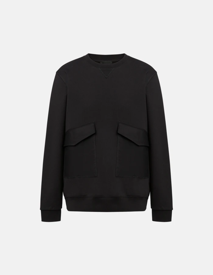 Rundhals-Sweatshirt in normaler Passform aus Baumwolle