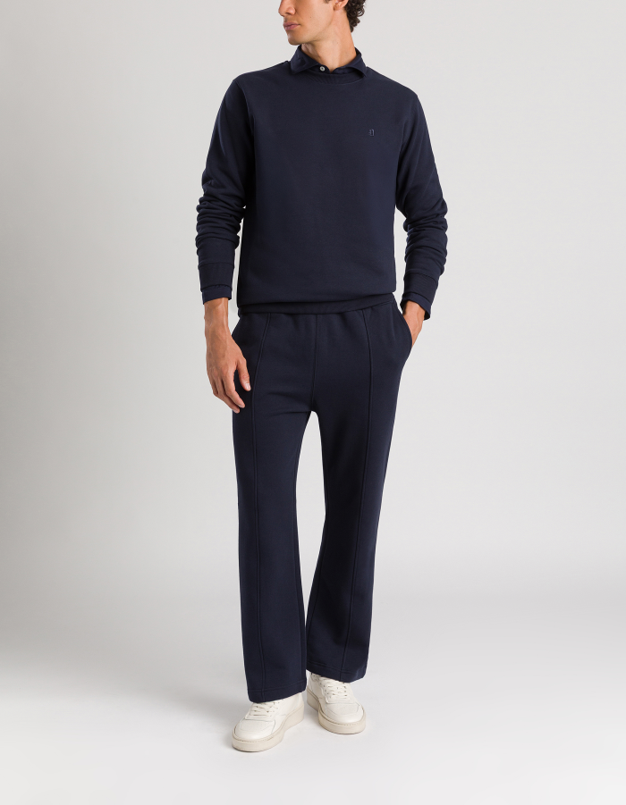 Regular-fit crew-neck cotton sweatshirt
