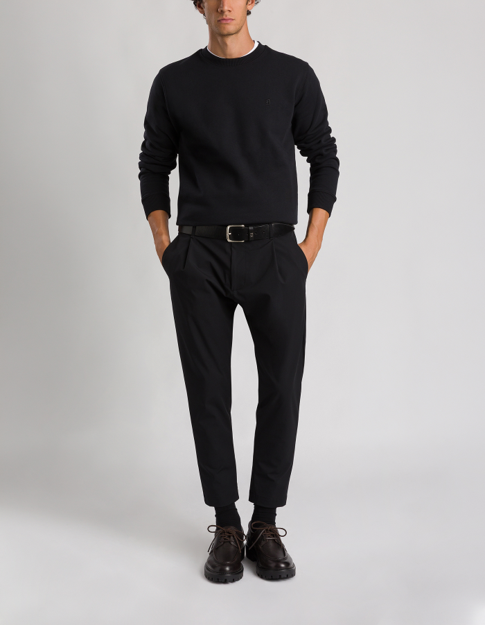 Regular-fit crew-neck cotton sweatshirt