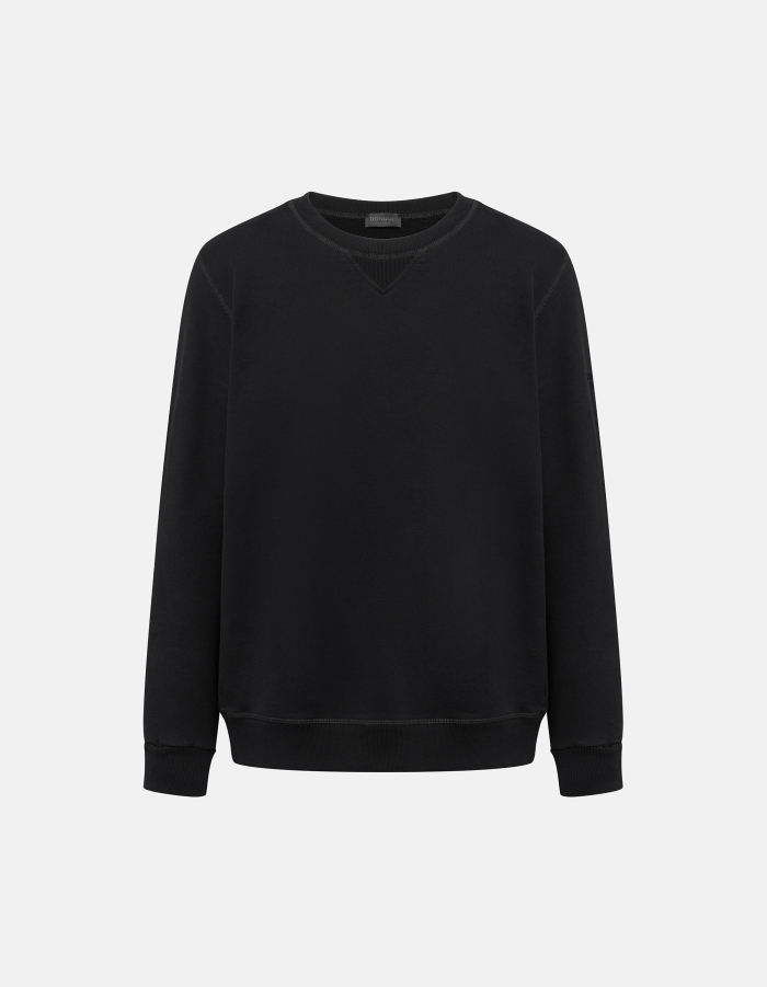 Regular-fit crew-neck cotton sweatshirt