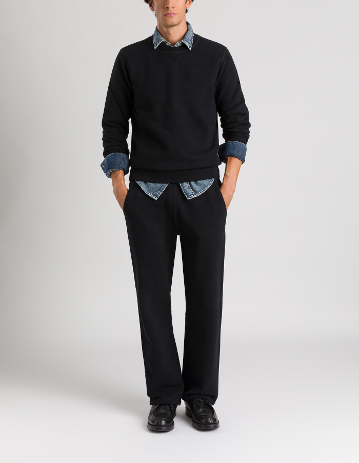 Regular-fit crew-neck cotton sweatshirt
