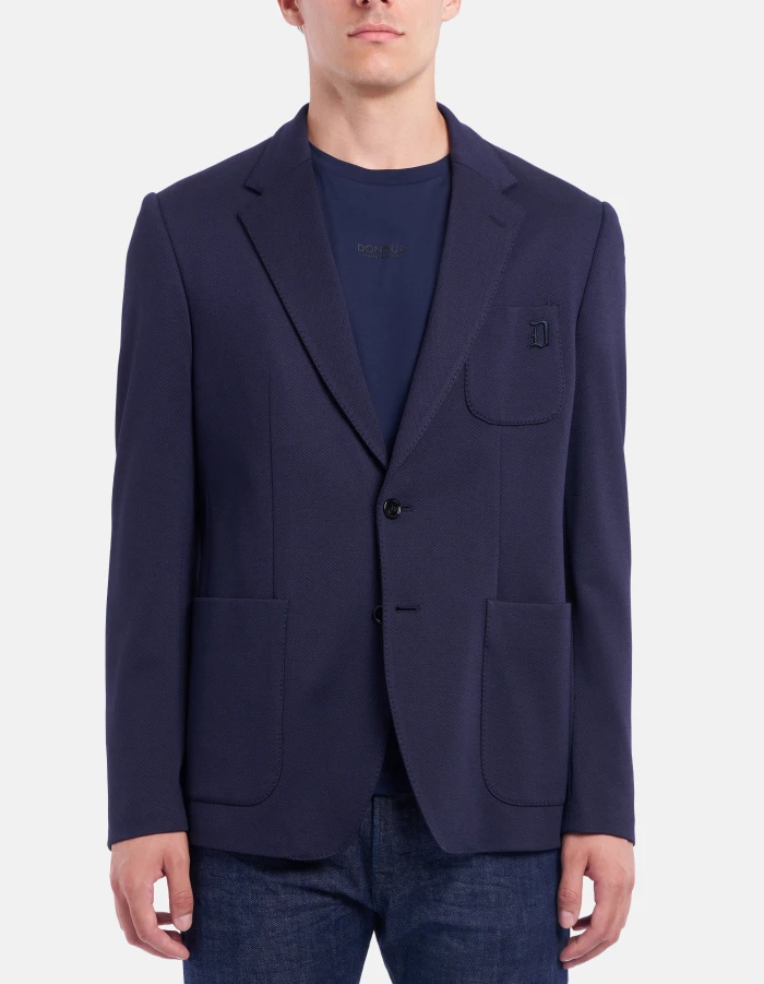 Blazer monopetto slim in jersey resca