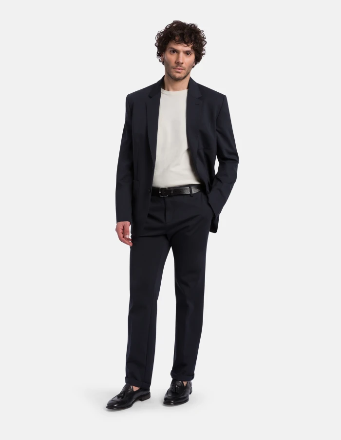 Slim-fit single-breasted blazer in jersey