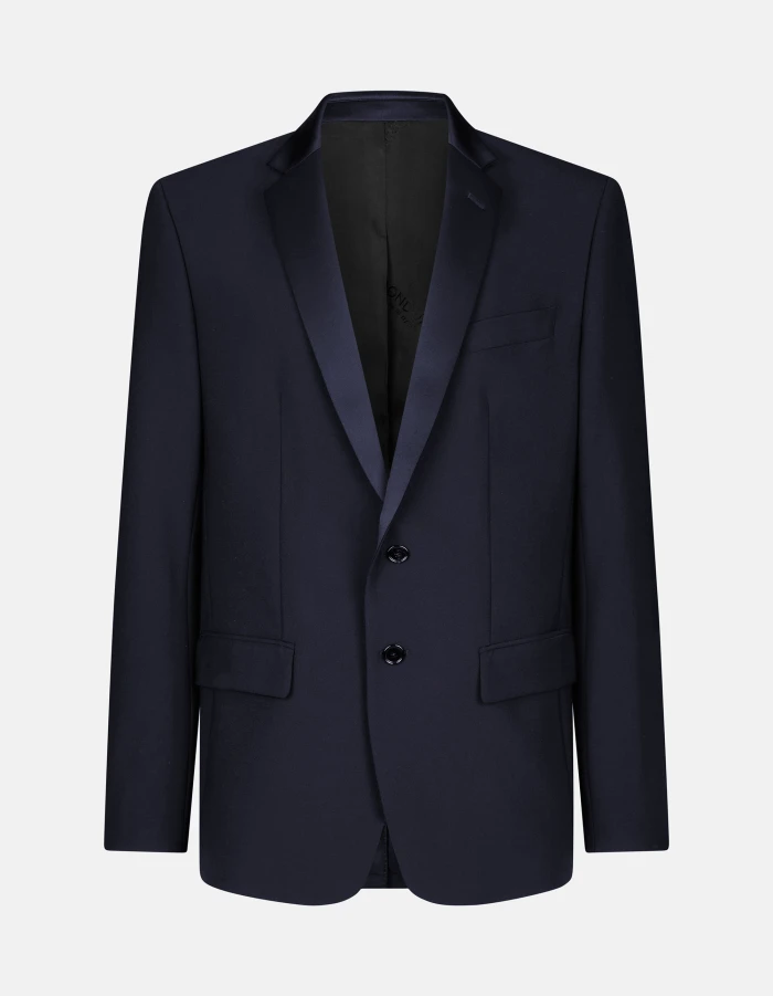 Blazer monopetto slim in tela di lana