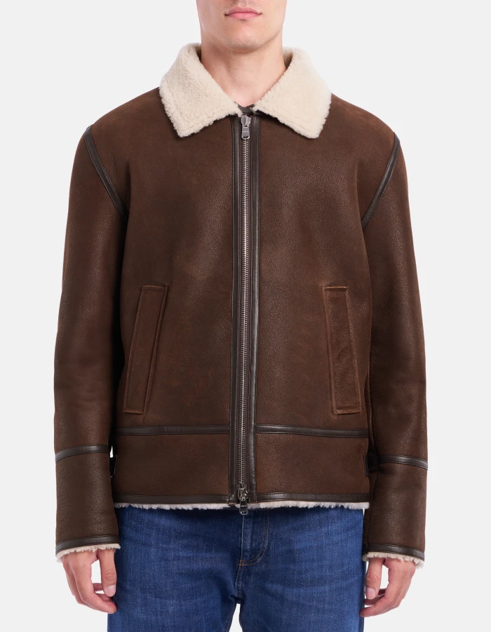 Regular-fit shearling jacket
