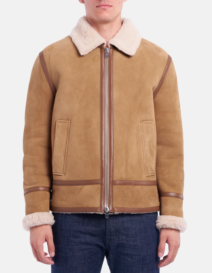 Regular-fit shearling jacket