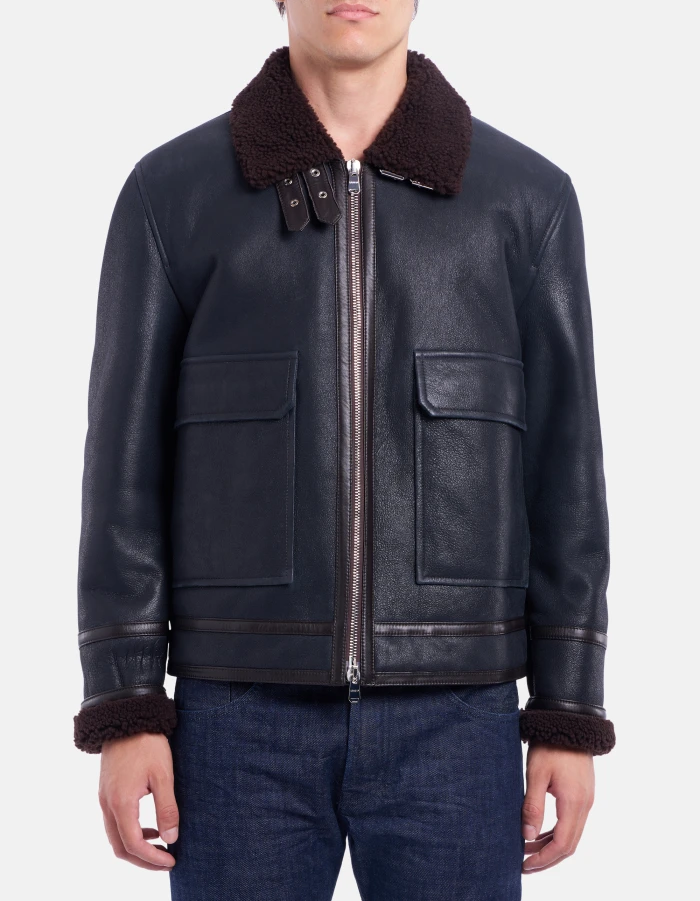 Regular-fit shearling jacket