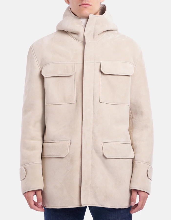Regular-fit shearling jacket