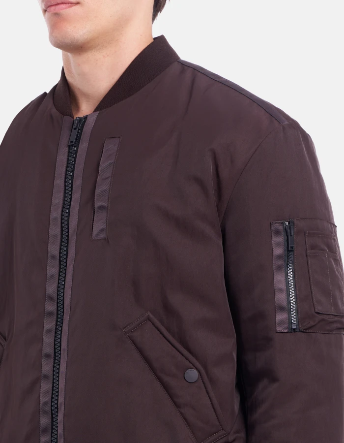 Regular-fit bomber jacket in nylon gabardine