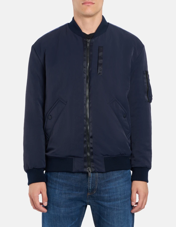 Regular-fit bomber jacket in nylon gabardine
