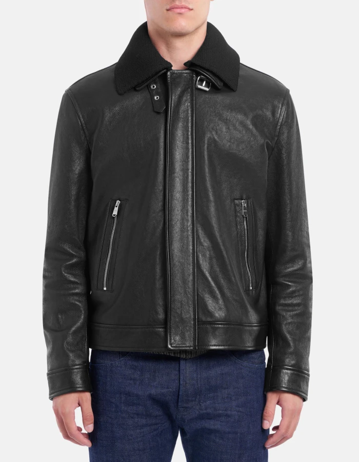 Regular-fit aviator jacket in nappa leather