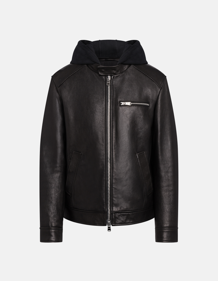 Normal geschnittene Bikerjacke aus Nappa