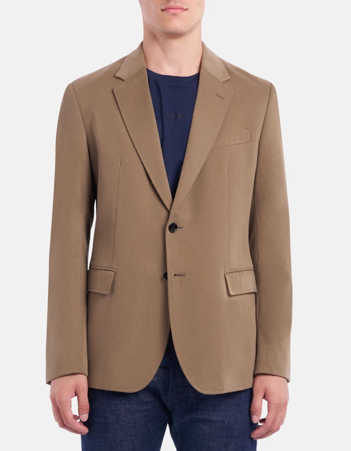 Blazer monopetto slim in velour di cotone
