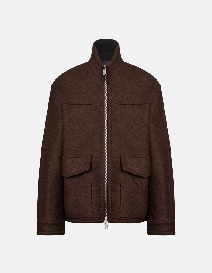 Regular-fit wool-blend jacket