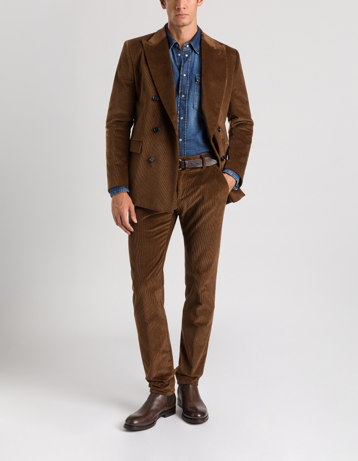 Spiritissimo regular-fit trousers in stretch velvet