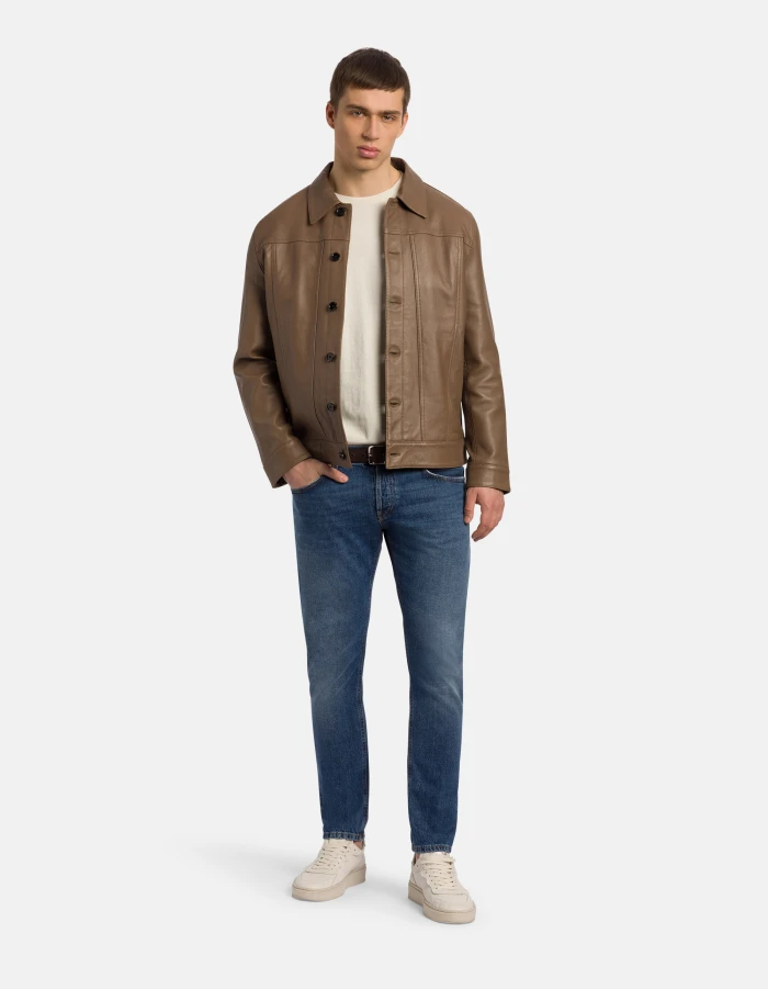 Mius slim-fit jeans in rigid denim