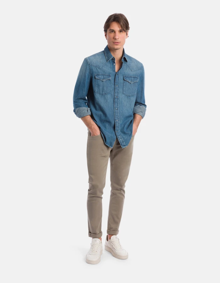 George skinny-fit jeans in stretch bull denim