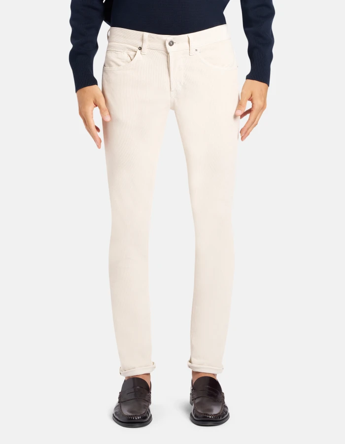 Pantaloni George skinny in velluto a coste