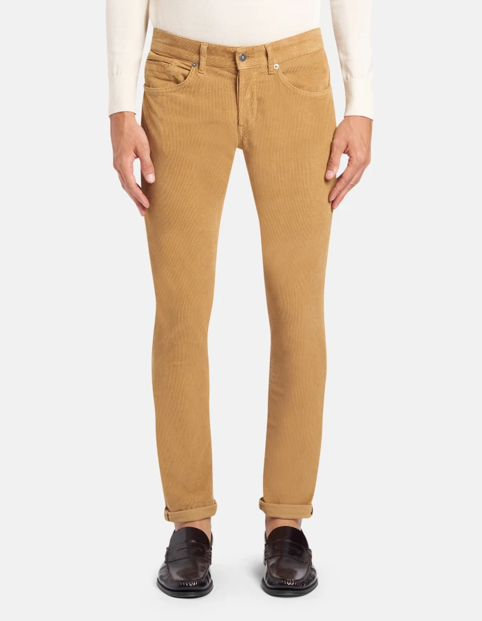 Pantaloni George skinny in velluto a coste