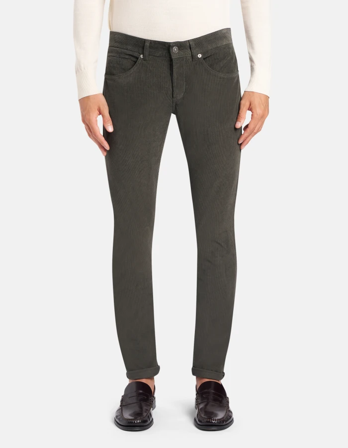 Pantaloni George skinny in velluto a coste