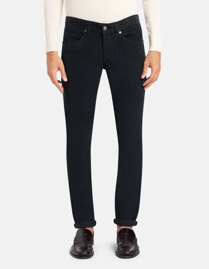 Pantaloni George skinny in velluto a coste