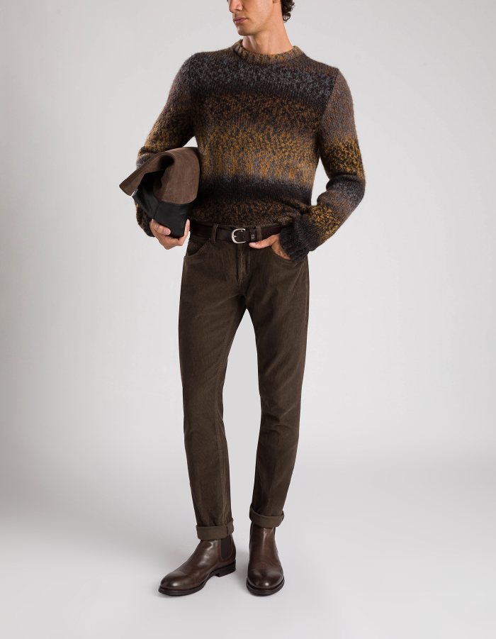 George skinny-fit trousers in stretch velvet