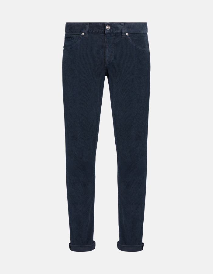 George skinny-fit trousers in stretch velvet