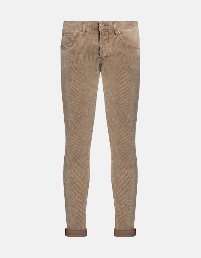 George skinny-fit trousers in stretch velvet