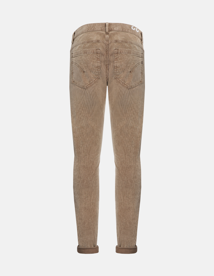 George skinny-fit trousers in stretch velvet