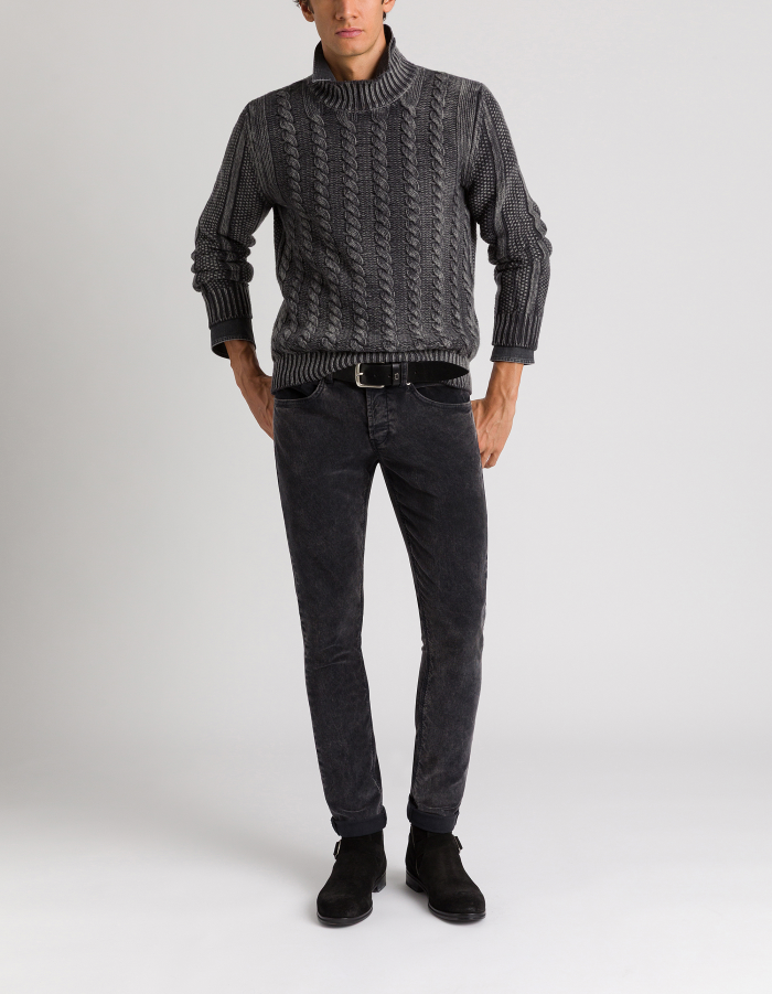 George skinny-fit trousers in stretch velvet